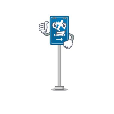 Çizgi film duvarına havalimanı tabelası yapıştırıldı.