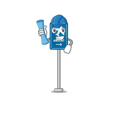 Mimari havaalanı tabelası karikatür duvarına yapıştı