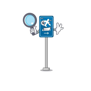 Dedektif havaalanı tabelası karikatür duvarına yapışmış.