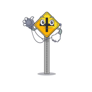 Doktor Crossroad çizgi filmi maskotu şekillendirir.