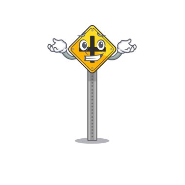 Sırıtma kavşak işareti karakterde izole