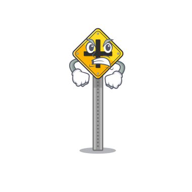 Yol kenarındaki kızgın kavşak işareti.