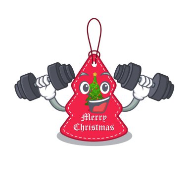 Fitness noel etiketi karikatürle izole edilmiş.