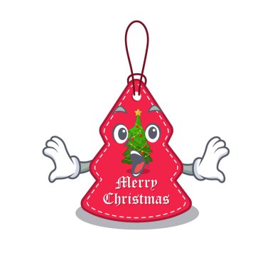 Şaşırtıcı Noel etiketi asılı.
