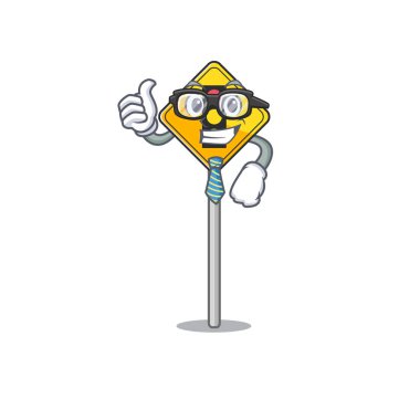 Önümüzde çizgi film ile izole edilmiş iş adamı trafik ışığı var