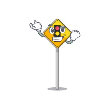 İleride başarılı trafik ışığı çizgi filmle izole edildi