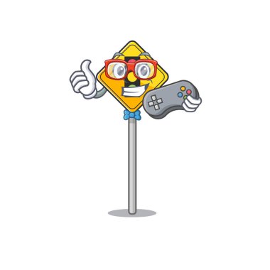 Oyuncu trafik ışığı ileride maskot şeklinde