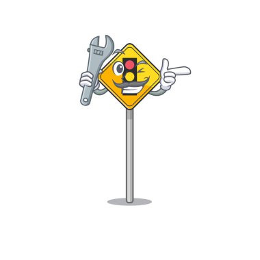 Yol kenarındaki karakterlerde mekanik trafik ışığı