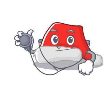 Doktor Noel Baba maskotun içinde izole edilmiş bir şapka.