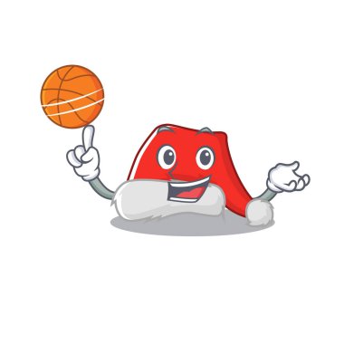 Maskotun içinde izole edilmiş basketbol şapkasıyla.