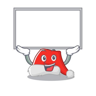 Maskotta izole edilmiş Noel Baba şapkası.