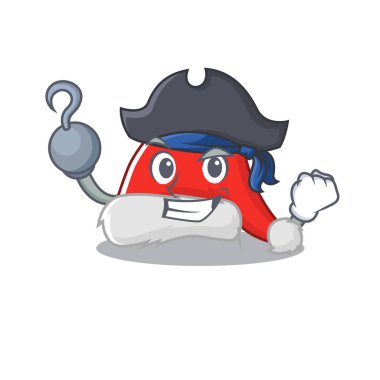 Korsan Noel Baba şapkası maskotta izole edilmiş.