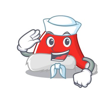 Denizci Noel Baba şapkası maskotun içinde izole edilmiş.