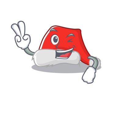 Çizgi film dolabında iki parmak Noel Baba şapkası var.