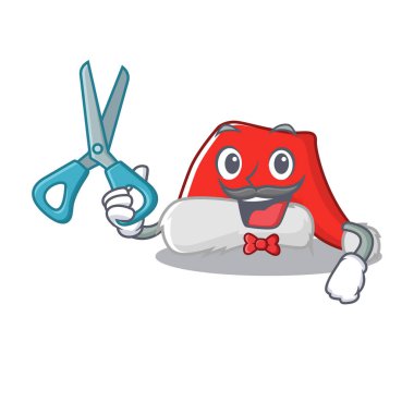 Berber Noel Baba şapkası maskotta izole edilmiş.