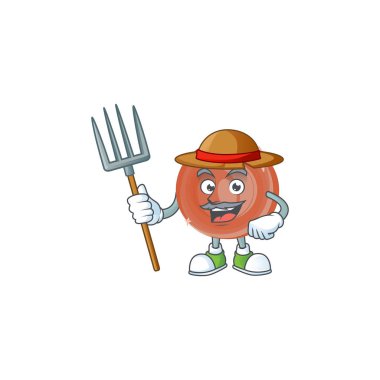 Çiftçi bronz sikke koleksiyonu için çizgi film karakteri.