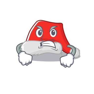 Çizgi film şeklinde kızgın Noel Baba şapkası karakteri