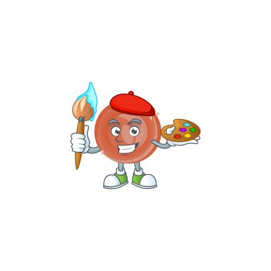 Koleksiyon için ressam bronz sikke çizgi film karakteri.