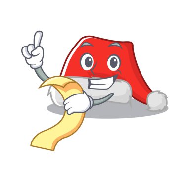 Çizgi film şeklinde Noel Baba şapkası karakteriyle.