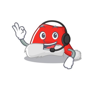 Kulaklıklı Noel Baba şapkası karakter çekmecesinin üzerinde katlanır.