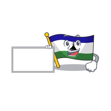 Lesotho maskotu şeklinde bir tahta bayrakla
