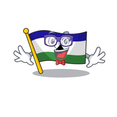 Çizgi film direğine asılmış inek bayrağı.