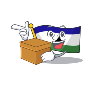 Çizgi film direğine lesotho bayrağı asılmış