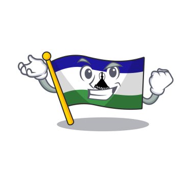 Çizgi film direğine başarılı bir lesotho bayrağı asıldı