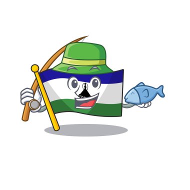 Balık bayrağı lesotho karakterde izole