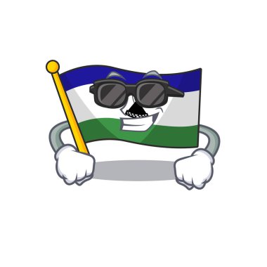 Lesotho bayrağı karikatür direğine asıldı.