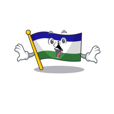 Şaşırmış bayrak lesotho karakterde izole