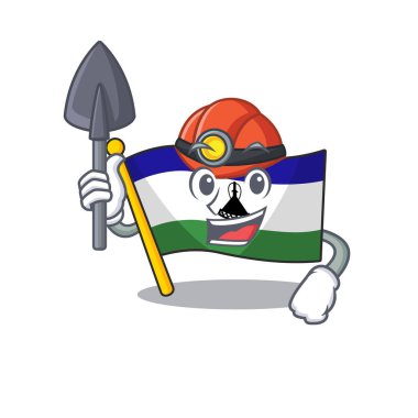 Madenci bayrağı lesotho karakterde izole