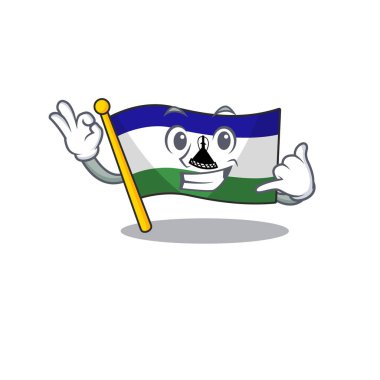 Çizgi film sandalyesine yerleştirilmiş bayrak lesotho diyebilirsin.