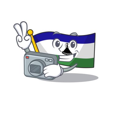 Fotoğrafçı bayrağı lesotho karakterde izole edildi