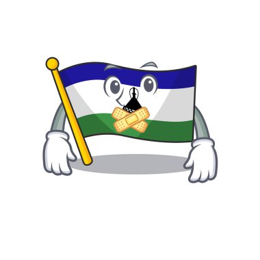 Sessiz bayrak lesotho çizgi film sandalyesine yerleştirildi