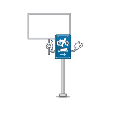 Maskotla birlikte havaalanı tabelasını getir.