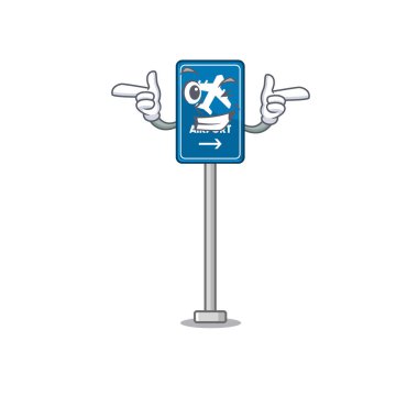 Wink havaalanı tabelası karikatür duvarına yapışmış.