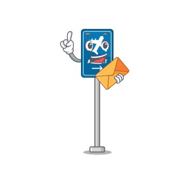 Karikatür duvarına yapıştırılmış bir zarfla.