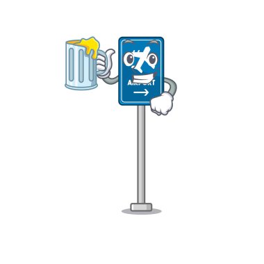 Karakter biçiminde meyve suyu havaalanı tabelasıyla