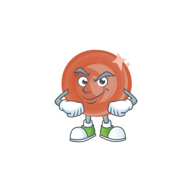 Smirking bronze coin cartoon character with mascot