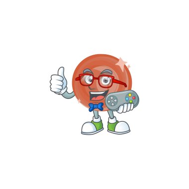 Beyaz arka planda oyun bronz sikke karikatür