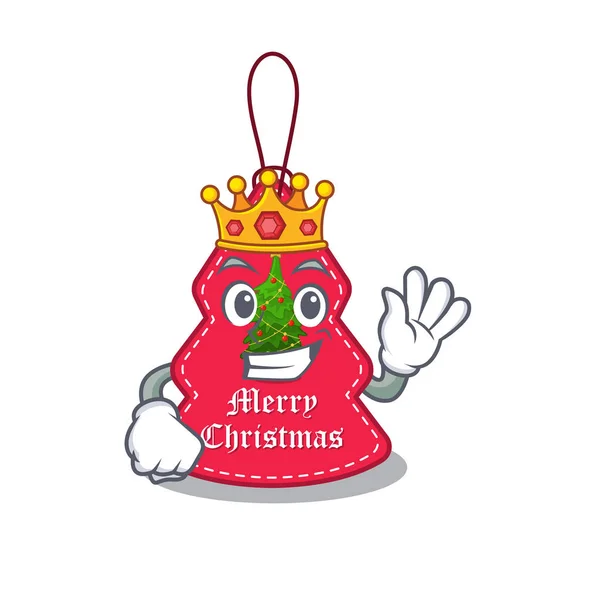 Roi étiquettes de Noël accroché sur les murs de dessin animé — Image vectorielle