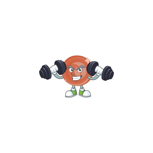 Fitness Bronzemünze Cartoon-Figur für Sammlung. — Stockvektor