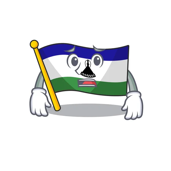 Bang dat de vlag lesotho geïsoleerd in het karakter — Stockvector