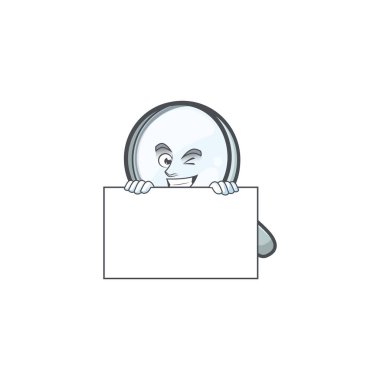 Pano tasarımlı sırıtış büyütme cam çizgi film karakteri tarzı.