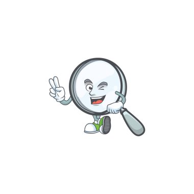 Beyaz zemin üzerinde izole edilmiş iki parmak büyüteç