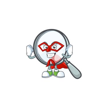 Süper kahraman büyüteç beyaz arka planda izole