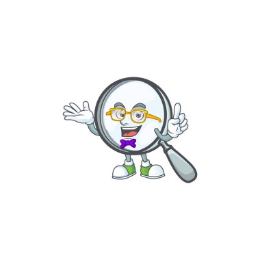 İnek büyüteç beyaz arkaplanda izole