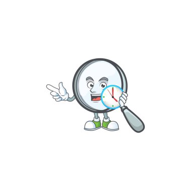 Saat büyüteci beyaz arkaplanda izole edilmiş.