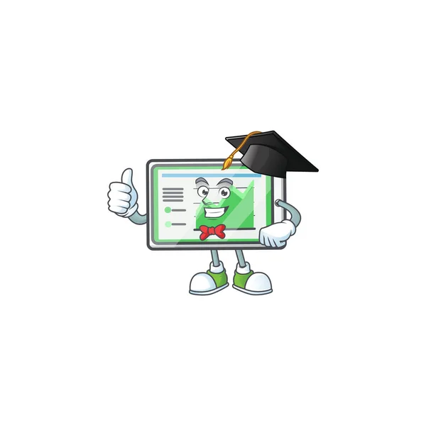 Graduación gráfico horizontal mesa de dibujos animados estilo mascota . — Vector de stock